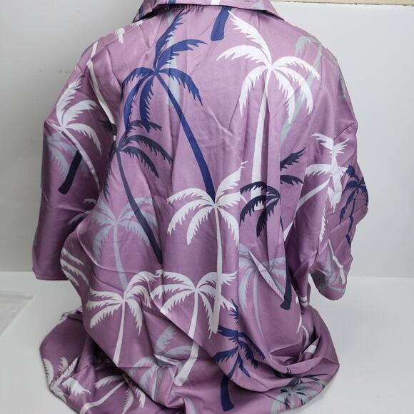 Men's Casual Short Sleeve Hawaiian Print Button Down Beach Shirt Size 3XL - Picture 5 of 6